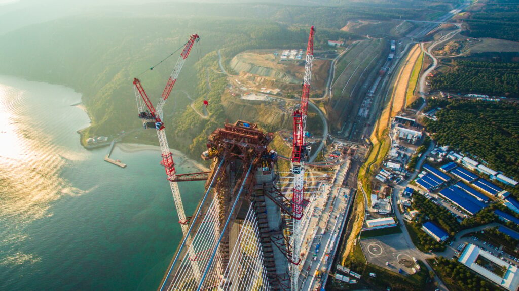 Construction Of A Bridge Across The Strait