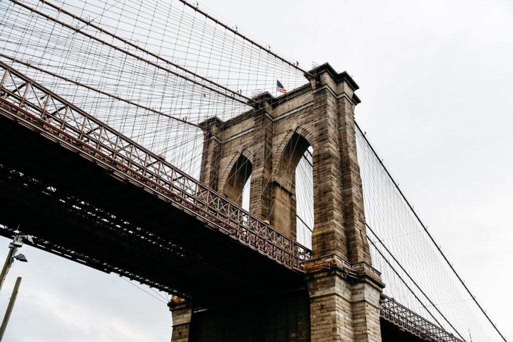 Iconic View of Brooklyn Bridge in New York City, USA.
