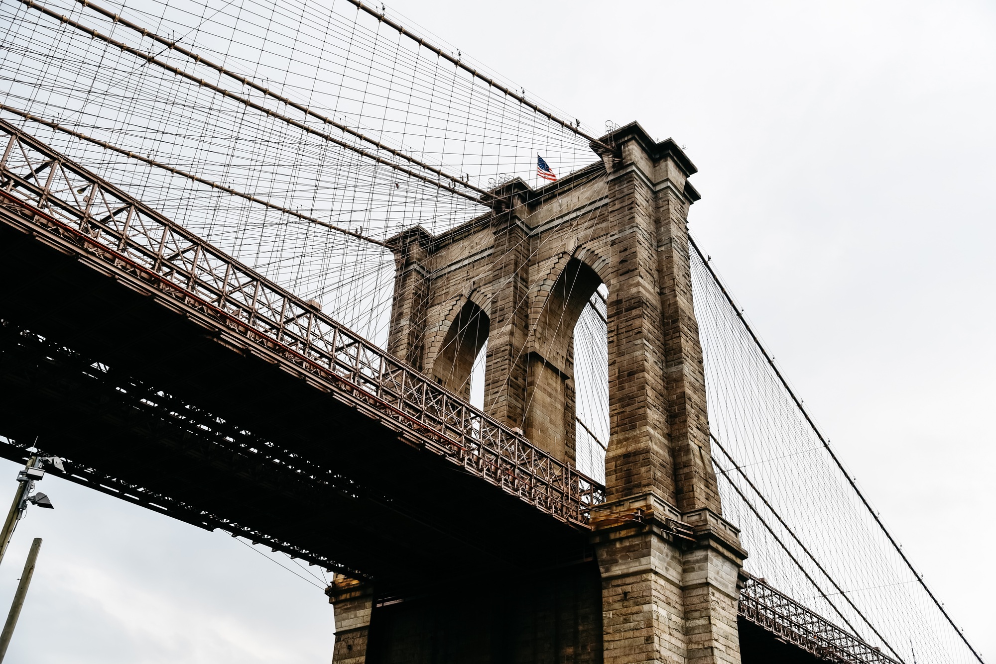 Iconic View of Brooklyn Bridge in New York City, USA.